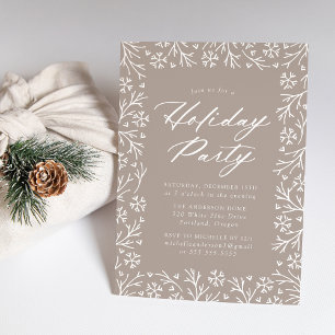 Elegant Snowflake Holiday Party Invitation