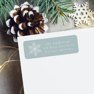 Elegant Snowflake Ice Blue Holiday Return Address Label