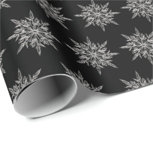 Elegant Snowflake Ice Crystal Xmas Wrapping Paper