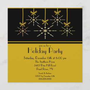 Elegant Snowflake Ornament Holiday Invitation