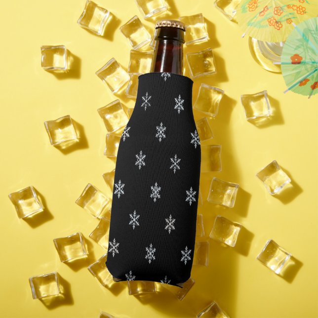 Elegant Snowflake Pattern Ice Winter Design Bottle Cooler (In Situ Summer)