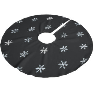 Elegant Snowflake Pattern Ice Winter Design Brushed Polyester Tree Skirt