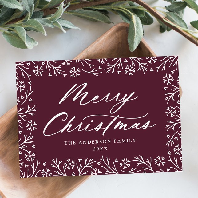 Elegant Snowflake Purple Merry Christmas Non-Photo Holiday Card (Creator Uploaded)