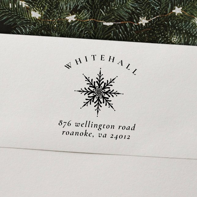 Elegant Snowflake Return Address Rubber Stamp (Creator Uploaded)