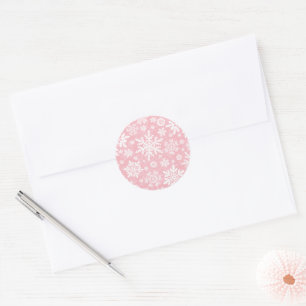 Elegant Snowflake (Sugar Blush) Classic Round Sticker