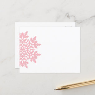 Elegant Snowflake (Sugar Blush) Holiday Postcard