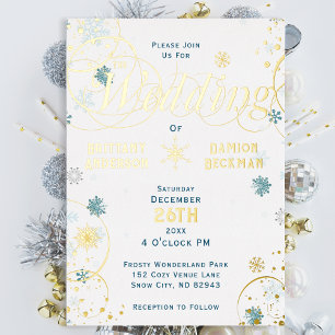 Elegant Snowflake Swirls Winter Wonderland Wedding