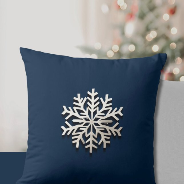 Elegant Snowflake Throw Pillow (Creator Uploaded)