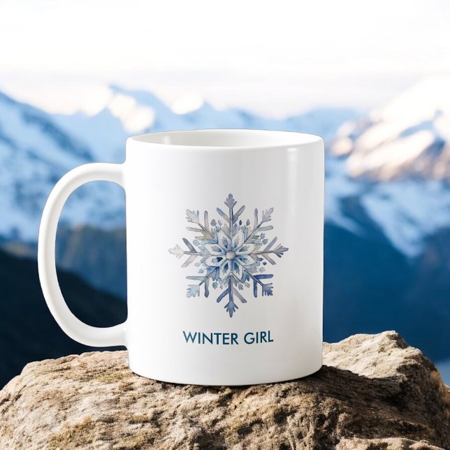 Elegant Snowflake Watercolor Coffee Mug (Elegant Snowflake Watercolor Coffee Mug)
