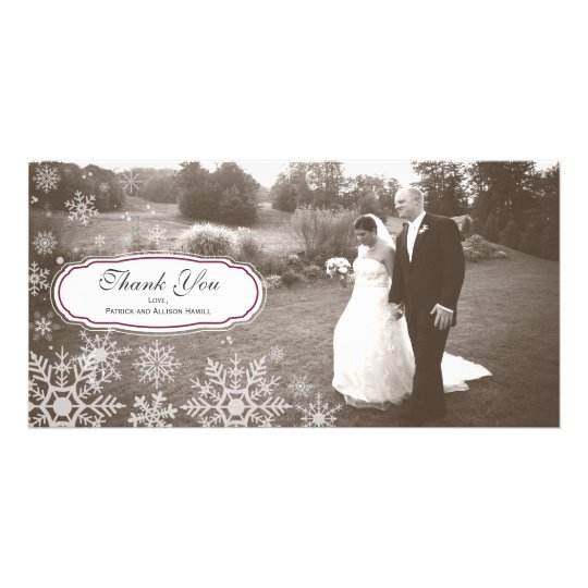 Elegant Snowflake Wedding Thank You Card