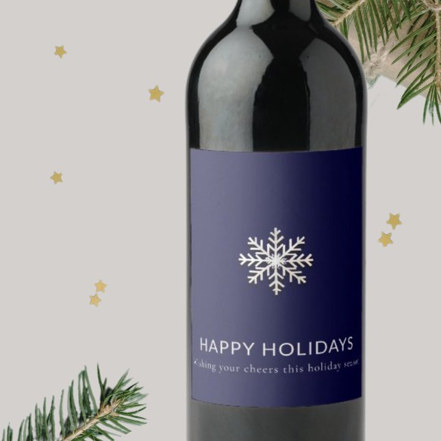 Elegant Snowflake Wine Label (Creator Uploaded)