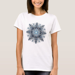 Elegant Snowflake Winter   Cosy Poinsettia Day T-Shirt