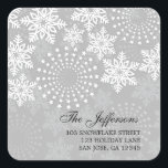 Elegant Snowflakes 1 - holiday address label<br><div class="desc">Black  holiday address labels</div>