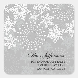 Elegant Snowflakes 1 - holiday address label