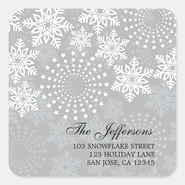 Elegant Snowflakes 1 - holiday address label (Front)