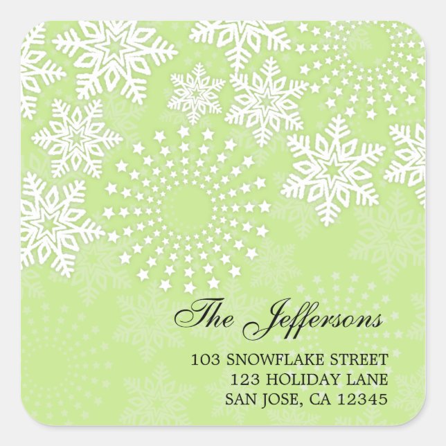 Elegant Snowflakes 5 - holiday address label (Front)