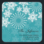 Elegant Snowflakes 6 - holiday address label<br><div class="desc">Sea Blue holiday address labels</div>