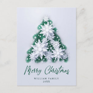 Elegant Snowflakes Christmas Greeting Holiday Postcard
