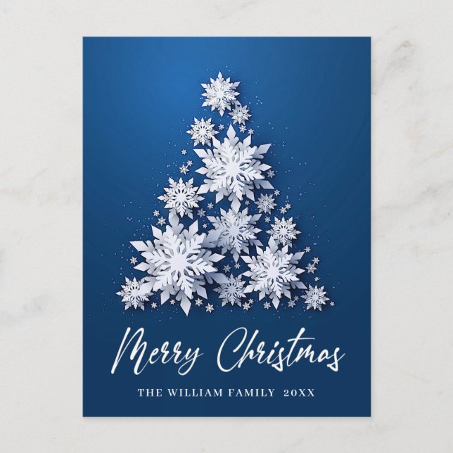 Elegant Snowflakes Christmas Greeting Holiday Postcard (Front)