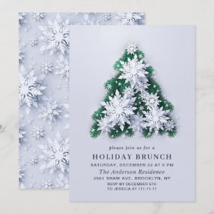 Elegant Snowflakes CHRISTMAS HOLIDAY BRUNCH Invitation