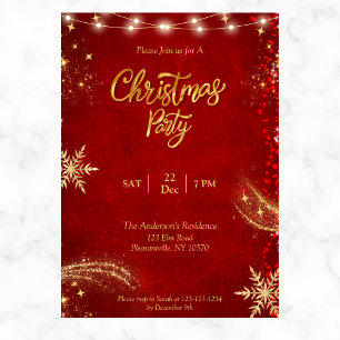 Elegant Snowflakes Christmas Holiday Party Invitation