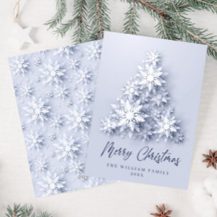Elegant Snowflakes Christmas Tree Greeting Holiday Card