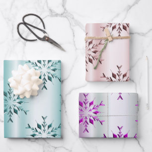 Elegant Snowflakes Christmas Wrapping Paper Sheet