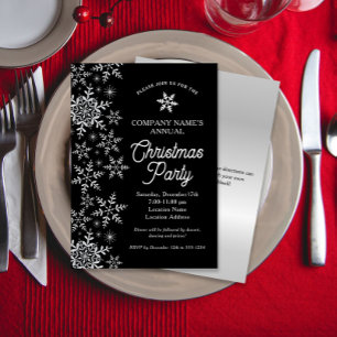 Elegant Snowflakes Company Christmas Party Invitation