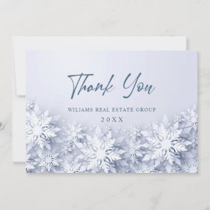 Elegant Snowflakes Corporate Christmas Holiday Thank You Card
