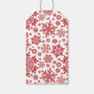 Elegant Snowflakes (Cranberry - White) Gift Tags