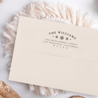 Elegant Snowflakes Family Name Return Address