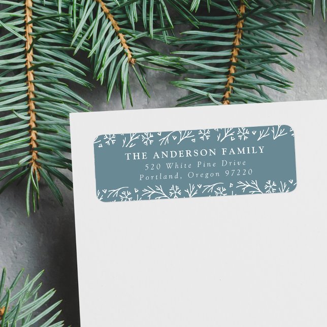Elegant Snowflakes Frost Holiday Return Address Label (Creator Uploaded)