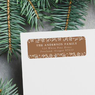 Elegant Snowflakes Gingerbread Return Address Label