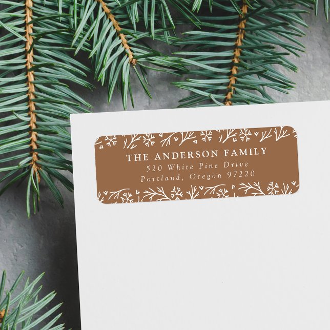 Elegant Snowflakes Gingerbread Return Address Label (Creator Uploaded)