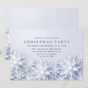 Elegant Snowflakes Holiday CHRISTMAS PARTY Invitation