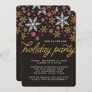 Elegant Snowflakes Holiday Party Invitation