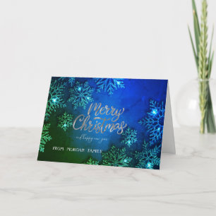 Elegant  Snowflakes Merry Christmas Holiday Card