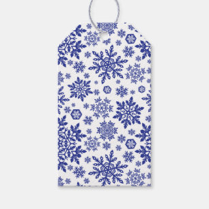 Elegant Snowflakes (Midnight - White) Gift Tags