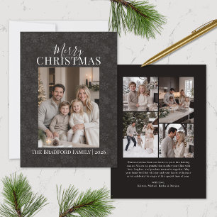 Elegant Snowflakes Modern Christmas Photo Card
