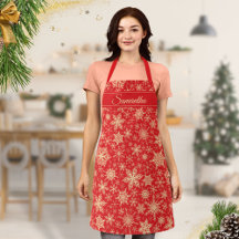 Elegant Snowflakes Monogrammed Red Christmas