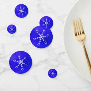 Elegant snowflakes on royal blue Table Confetti