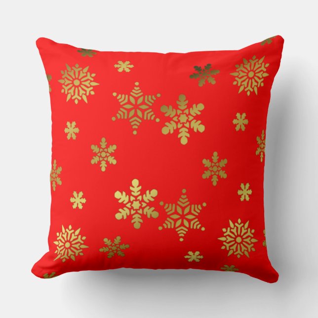 Elegant Snowflakes Pattern Gorgeous Christmas Cushion (Front)