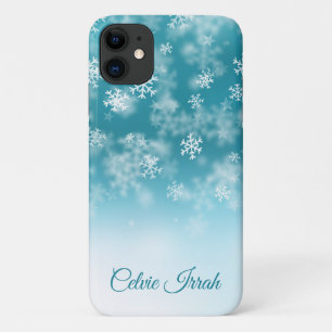 Elegant Snowflakes Personalised   iPhone X Case