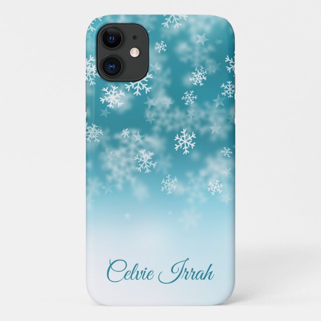 Elegant Snowflakes Personalised | iPhone X Case (Back)