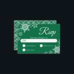 Elegant Snowflakes Plaid Dark Green Wedding RSVP<br><div class="desc">This wedding design features elegant snowflakes on the front and a classic plaid pattern on the back. Click the customise button for more flexibility in modifying the text. Variations of this design, different paper types, as well as coordinating products are available in our shop, zazzle.com/store/doodlelulu. Contact us if you need...</div>