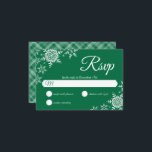 Elegant Snowflakes Plaid Dark Green Wedding RSVP<br><div class="desc">This wedding design features elegant snowflakes on the front and a classic plaid pattern on the back. Click the customise button for more flexibility in modifying the text. Variations of this design, different paper types, as well as coordinating products are available in our shop, zazzle.com/store/doodlelulu. Contact us if you need...</div>