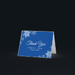Elegant Snowflakes Plaid Deep Blue Wedding Thank You Card<br><div class="desc">This wedding design features elegant snowflakes on the front and a classic plaid pattern on the back. Click the customise button for more flexibility in modifying the text. Variations of this design, different paper types, as well as coordinating products are available in our shop, zazzle.com/store/doodlelulu. Contact us if you need...</div>