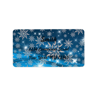Elegant Snowflakes Return Address Label