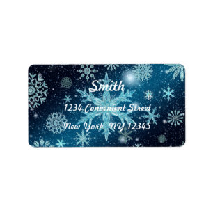 Elegant Snowflakes Return Address Label