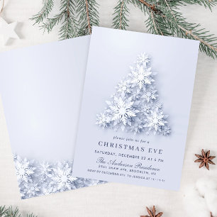 Elegant Snowflakes Tree Holiday CHRISTMAS PARTY Invitation